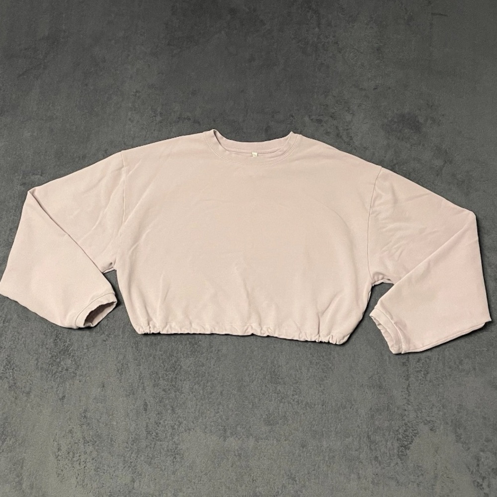 Aritzia The Group Babaton Region Sweatshirt S Purple Cinchable Crew Neck Crop
